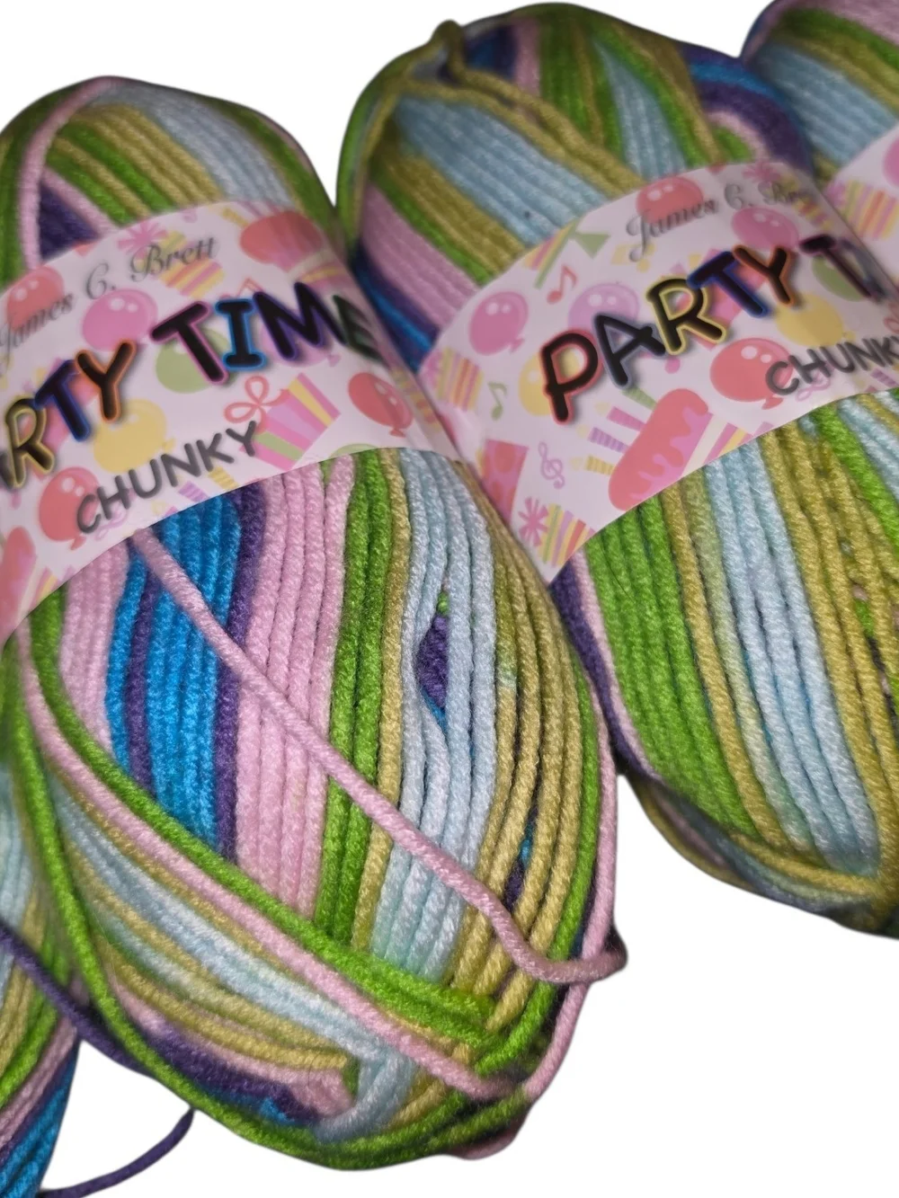 James C Brett Party Time Chunky Yarn PT16 Lot of 4 Multicolor 668 Yards